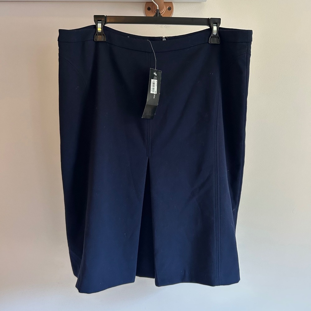 NWT‎ Jones New York Navy Stretch a-line knee length skirt 16